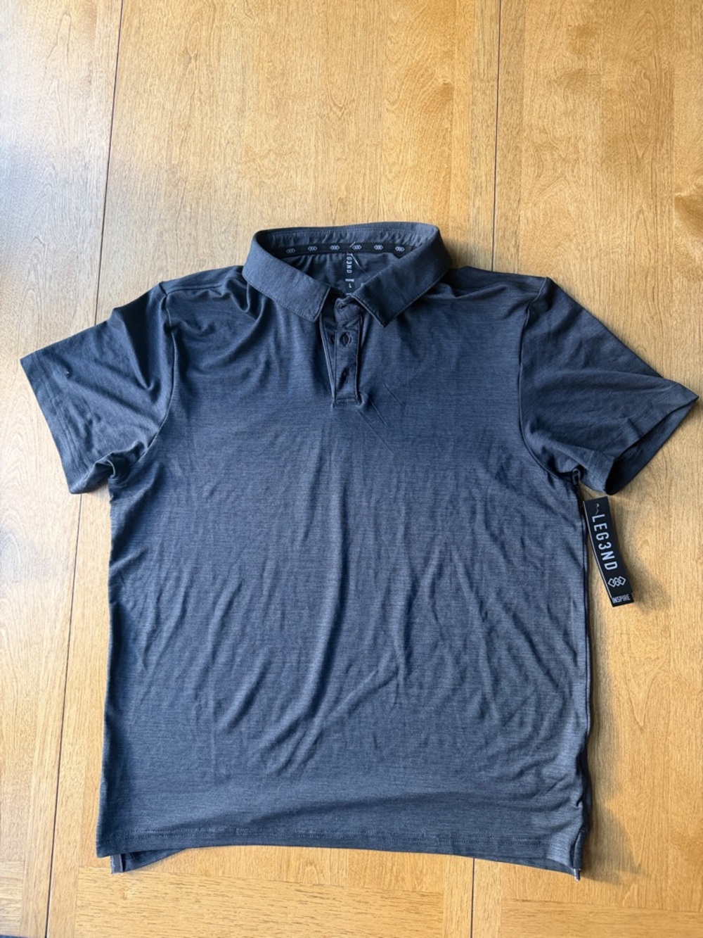 LEG3ND Men's Charcoal Polo Shirt - Classic Short Sleeve